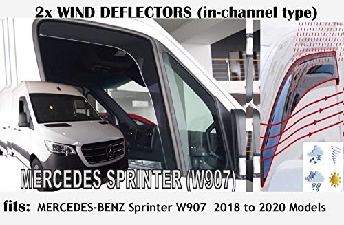 OEMM - Juego de 2 deflectores de viento para Mercedes Benz SPRINTER W907 VAN MINIBUS 2018 2019 2020 y 2020