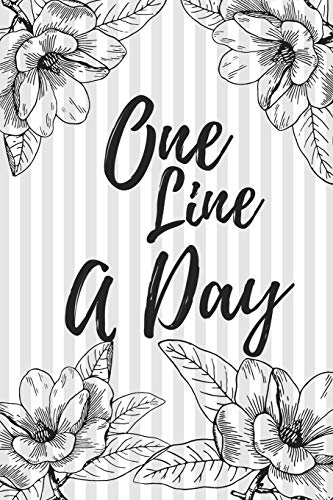 One Line A Day: a Five-year Memory Journal, line and dated journal (6x9 Diary), Lined Book and Small Journals  - Black and Floral Sketch Cover