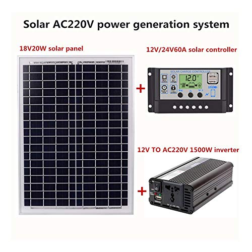 Conjunto de Paneles solares, CA 220 V, 1500 W, módulo Solar, Controlador Solar, inversor, 12 V, 24 V, 10A / 40A / 60A, Controlador Solar, inversor, Controlador Solar, inversor