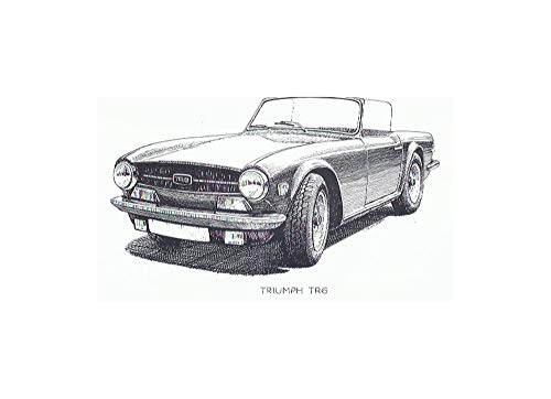 Classic Car Triumph TR6 - Impresión artística (A4)