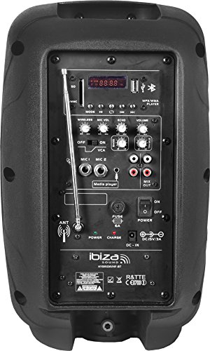 Ibiza HYBRID8VHF-BT-UK - Sistema de sonorización portátil y autónomo de 8", 20 cm