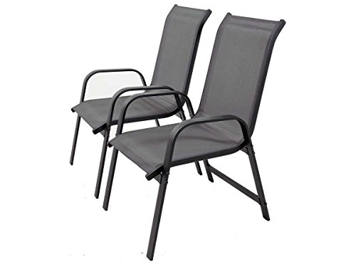 Juego de sillas para jardin textileno Porto- Phoenix - gris oscuro