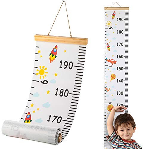 Hifot Gráficos de crecimiento para colgar en la pared, regla para niños y niñas, decoración de la habitación infantil, Tabla de crecimiento 20 x 200 cm