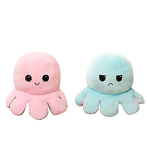 YueLove Peluche de Pulpo Reversible, Bonitos Juguetes de Peluche, muñeco Vibrante de Doble Cara, el Pulpo Reversible Original de Felpa, Bonitos Juguetes de Peluche