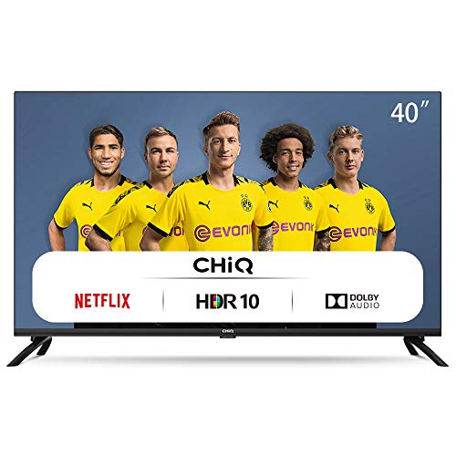 CHiQ Televisor Smart TV LED 40 Pulgadas FHD, HDR, WiFi, Bluetooth, Youtube, Netflix, Prime Video, 3 x HDMI, 2 x USB - L40H7N