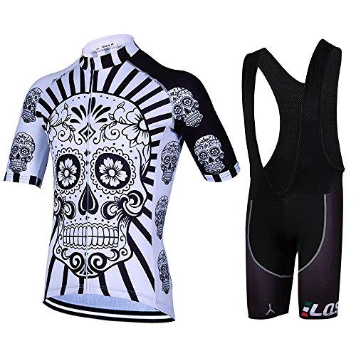 Feilaxleer Ropa Ciclismo Verano para Hombre y Mujer - Un Conjunto de Ciclismo Jersey Maillot y Culotte Pantalones Cortos