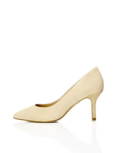 find. Salones de Ante con Tacón Bajo Mujer, Beige, 40 EU