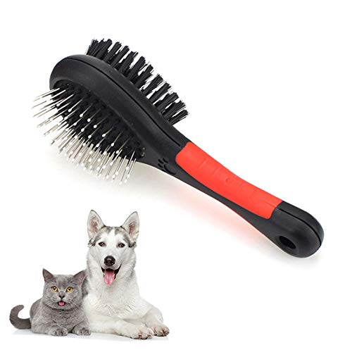 Toulifly Cepillo De Perro,Cepillo De Gatos,Cepillos para Perros y Gatos,Cepillo de Aseo para Mascotas,Cepillo Doble para Perro Y Gato,Peine de Limpieza de Mascotas,para Baño Eliminar el Pelo Flotante