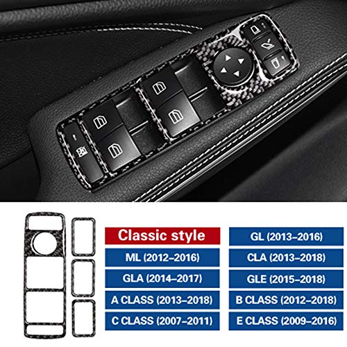 CFHMLK Cubiertas de Pegatinas automáticas de Panel de Botones de Puerta de Coche, para Mercedes w204 w212 A/B/C/E Clase GLE GLA ML GL Accesorios