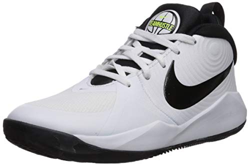 NIKE Team Hustle D 9 (GS), Basketball Shoe Unisex-Child, White/Black-Volt, 39 EU