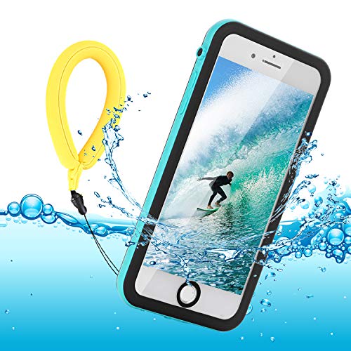 Funda Impermeable iPhone 8 / iPhone 7, IP68 Waterproof Outdoor Delgado Cover a Prueba de choques Anti-rasguños Full Body con Protector de Pantalla Impermeable Funda para iPhone 8/7 (Blue with Strap)