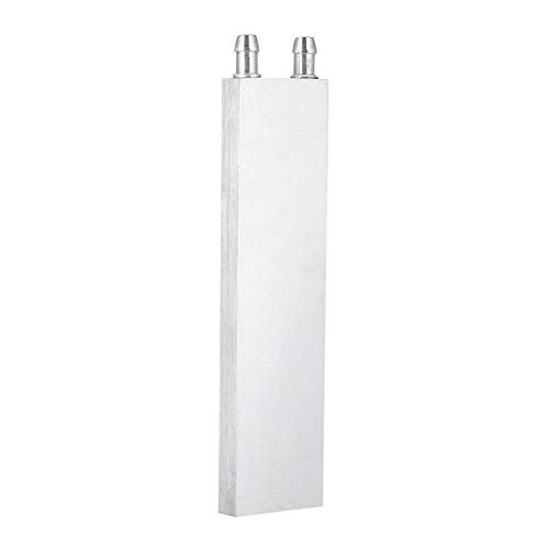 Ginyia Bloque de Plata enfriado por Agua, Bloque de refrigeración líquida, Unidad de inversor Industrial de aleación de Aluminio para refrigeración por Agua de la(40x200mm)