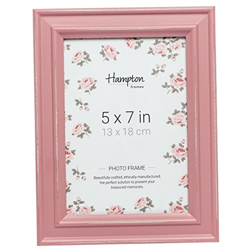 Hampton Frames Paloma Dstrssd-Marco de Madera (12,7 x 17,7 cm), Color Rosa, 5x7 (13x18cm)