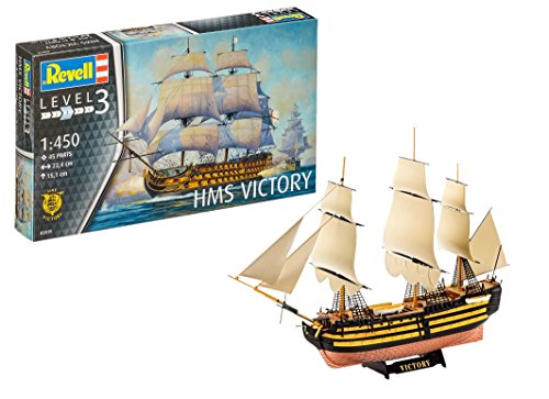 Revell Maqueta H.M.S. Victory, Kit Modello, Escala 1:450 (05819), 22,4 cm de Largo