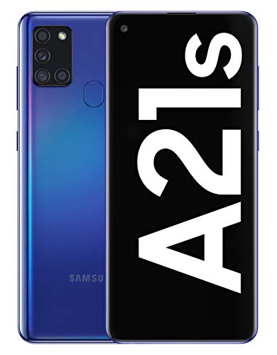 Samsung Galaxy A21s - Smartphone de 6.5" (4 GB RAM, 64 GB de Memoria Interna, WiFi, Procesador Octa Core, Cámara Principal de 48 MP, Android 10.0) Azul [Versión española]