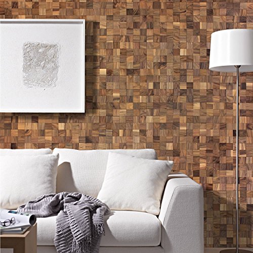 wodewa Revestimiento de pared de madera de pino 3D, 1 m², panel de