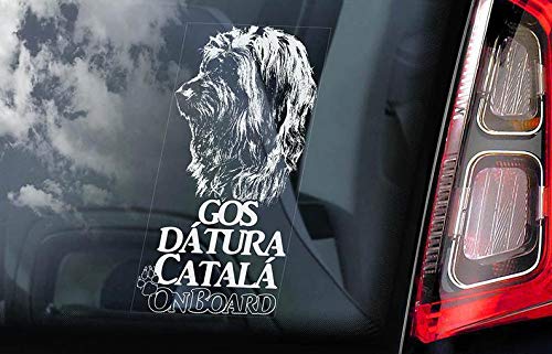 CELYCASY Gos d'Atura Catal - Pegatina para Ventana de Coche, diseño de Perro Pastor catalán - V01