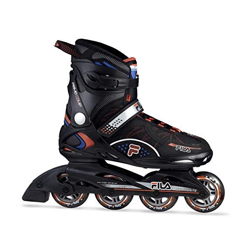 FILA SKATES Primo Comp Patines de Línea, Juventud Unisex, Negro/Azul/Rojo, 6.5