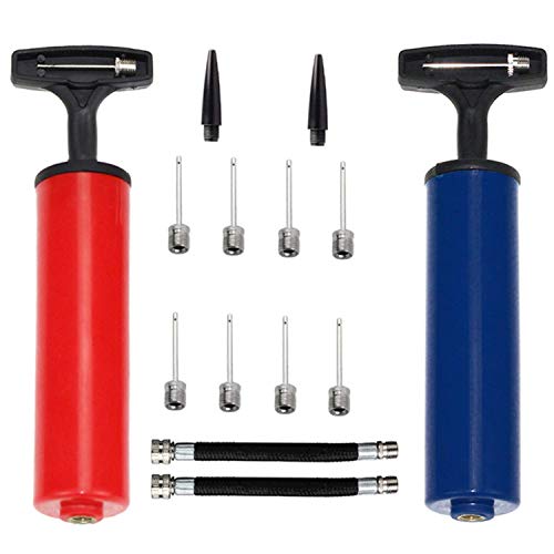 HONGCI 2 Sets of Inflator Ball Pump-16Pcs Pump Adapter Kit,Portable Hand Air Pump with Needle Pins Valve Adapter Adaptor Set for Basketball,Football,Volleyball,Rugby and Other inflatables