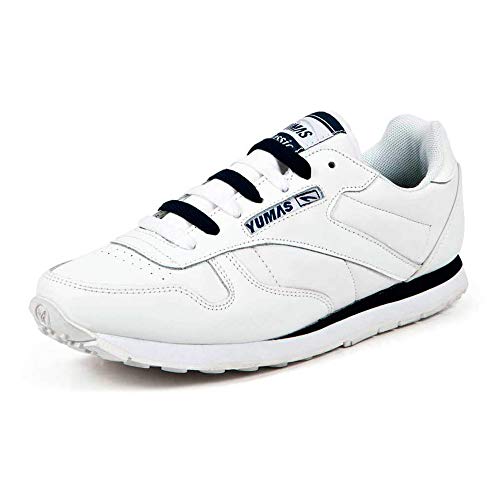 Zapatilla Sneaker Yumas Foster Blanco Y Marino Fabricado en Piel Plantilla Textil para Hombre