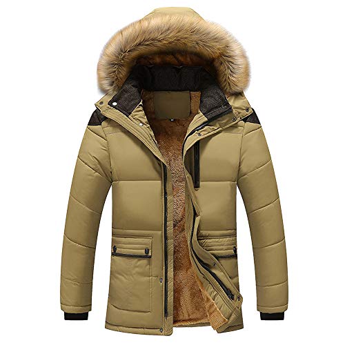 BaZhaHei Hombre Invierno Cazadoras De Plumas Calor Grueso Manga Larga Encapuchado Chaquetas Acolchado Hombre Inverno Chaqueta Acolchada con Capucha De Pelo Espesar Cálido para hoombre