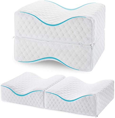 Feagar Almohada para Piernas para Doirmir, Cojín Rodillas de Espuma de Memoria para Dormir de Lado, Almohadas para Las Rodillas, Alivio de Molestias al Dormir