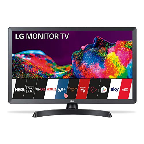 LG 24TN510S-PZ - Monitor Smart TV de 60 cm (24") con Pantalla LED HD (1366 x 768, 16:9, DVB-T2/C/S2, WiFi, Miracast, 10 W, 2 x HDMI 1.4, 1 x USB 2.0, óptica, LAN RJ45, VESA 75 x 75), Color Negro