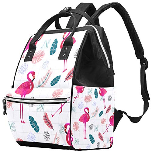 Moda Rosa Flamenco Tropical exótico Palm Animales Verano Pañales Mochilas para portátil Mochila para portátil Viaje Senderismo Mochila para Mujeres Hombres