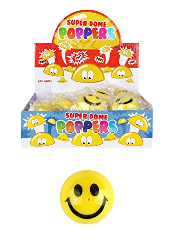 HENBRANDT 12 x Happy Smile Face Dome Pop-Up Poppers (45 mm) Bolsa de fiesta Cracker Fillers Juguetes