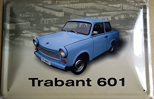 Trabant 601 Trabbi blau Cartel de Chapa Placa metal curvo Nuevo 30x20cm VS4700-1