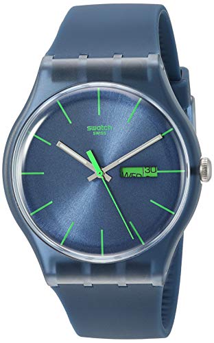 Swatch Blue Rebel SUON700 - Reloj de Mujer de Cuarzo, Correa de Caucho Color Azul Claro