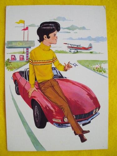 Antigua Postal - Old Postcard : Chico con coche