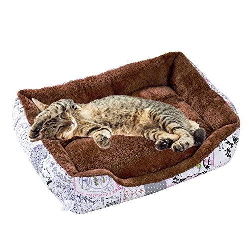 JZTRADE Cama Perro Cama para Gatos Perro Camas Perro sofá Cama Perro de la Comodidad de la Cama Cama de Perro pequeño Pequeño Gato Cama British Style Coffee,m