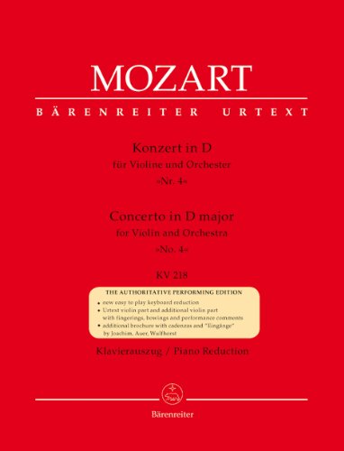 Concerto for Violin No.4 in D major K.218 (Violin & Piano)