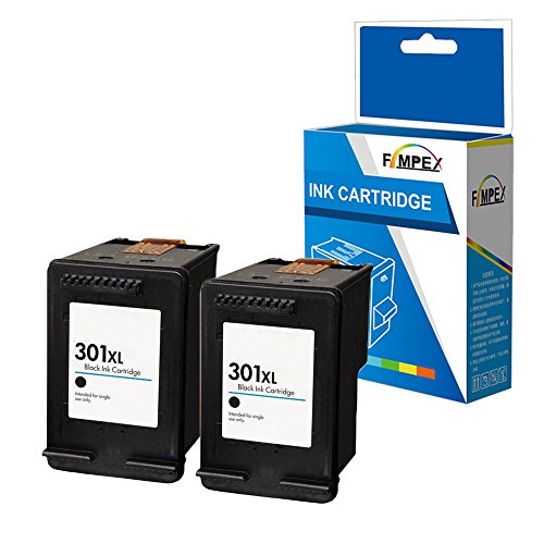 Fimpex Remanufacturado Tinta Cartucho Reemplazo para HP Deskjet 1000 1010 1050 1050A AiO 1510 1512 1514 2050 2050A 2050s 2510 2512 2540 2542 2544 2545 AiO 2549 AiO 3000 3050 301XLB (Nero, 2-Pack)