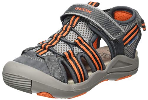 Geox JR Sandal Kyle A, Sandalias Punta Cerrada Niños, Gris (Grey/Orange C0036), 33 EU