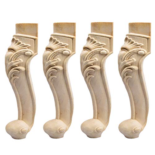 La Vane - Patas de madera para muebles, juego de 4 muebles de madera maciza de estilo europeo, decoración de patas de repuesto para sofá, armario, mesa, sofá de dos plazas