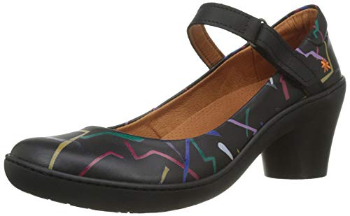 Art Alfama, Zapatos de tacón con Punta Cerrada Mujer, Multicolor Confeti Black Confeti Black, 39 EU