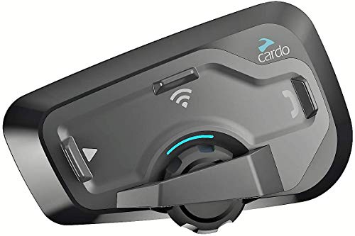 CARDO FRC4P101 freecom 4 plus-sistema de comunicación bluetooth de motocicleta de 4 vías con operación de voz natural, sonido de jbl (paquete doble), negro, Set de 2