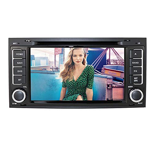 Radio de coche 2 Din Vehículo Reproductor de DVD especial para VW (Touareg Transporter T5 Multivan) con pantalla capacitiva de 7 pulgadas Enlace espejo Espejo Bluetooth GPS Control del volante RDS USB