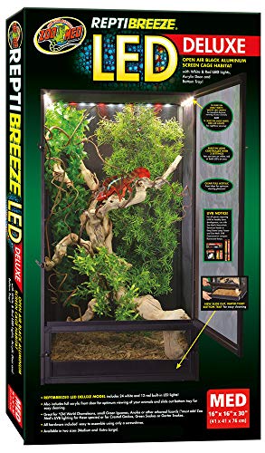 Zoomed NT-15E ReptiBreeze Deluxe - Terrario de Aluminio con iluminación LED (41 x 41 x 76 cm)