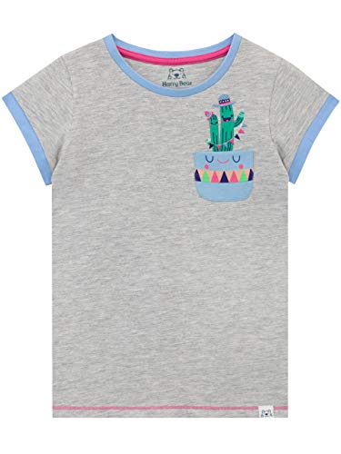 Harry Bear Camiseta de Manga Corta para niñas Cactus Gris 9-10 Años