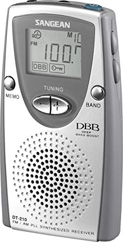 Sangean DT-210 - Radio portátil LCD, Plateado