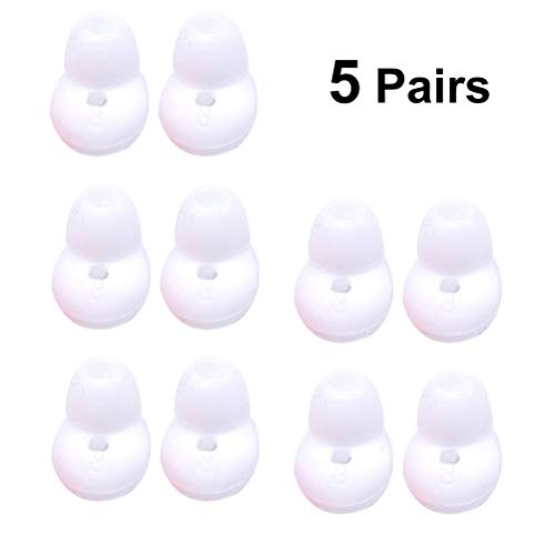 UKCOCO 5 Pares antirresbaladizos Auriculares Bluetooth Funda Protectora de Silicona Almohadillas de reemplazo Orejeras Accesorios para Samsung Gear Circle SM-R130 (Blanco)