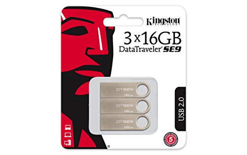 Kingston DataTraveler SE9 - DTSE9H/16GB-3P (3 piezas) Memoria USB, 16 GB, color plata
