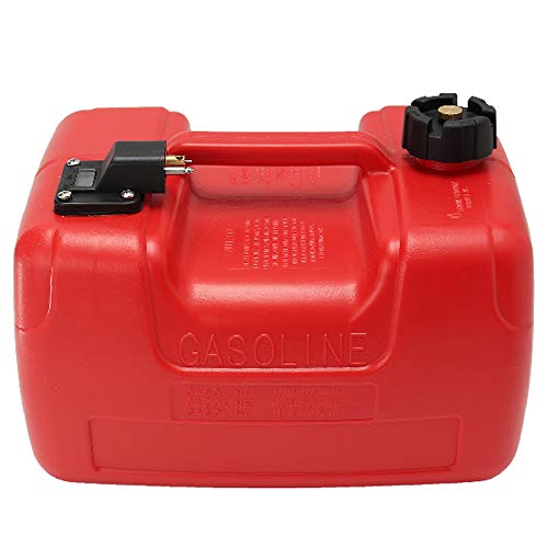 TOOGOO 12L PortáTil Barco Yate Motor Marina Fuera de Borda Tanque de Combustible Caja de Aceite con Conector PláStico Rojo Resistente a la CorrosióN AntiestáTico