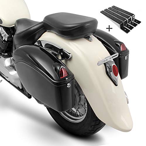 Alforjas rigidas (par) Moto Custom Nebraska 12l + Kit de Montaje Suzuki Intruder C/M 800, VL 125, 800 Volusia, VS 600/750/800/1400, Marauder VZ 800