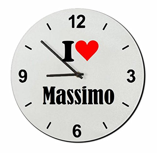 Druckerlebnis24 Exclusivo: Vidrio de Reloj I Love Massimo una Gran Idea para un Regalo para su Pareja, colegas y Muchos más! - Reloj, Regaluhr, Regalo, Amo, Made in Germany.