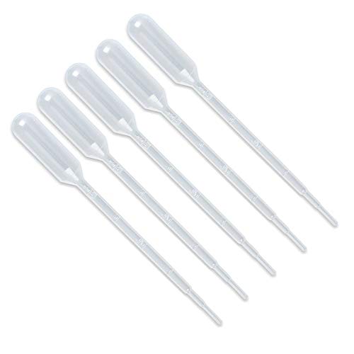 100pcs Pipeta,1 ml Pipeta de Transferencia de plástico,Desechables Pipeta con escala para Mezcla de Pinturas Acrílicas, Laboratorio, Aceites Esenciales