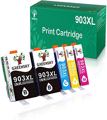 Chip de Actualización Más Nuevo GREENSKY Reemplazo para HP 903 903XL Cartuchos de Tinta, para HP OfficeJet 6950, HP OfficeJet Pro 6960,6970 Impresor (2 Negro, 1 Cian, 1 Magenta, 1 Amarillo)